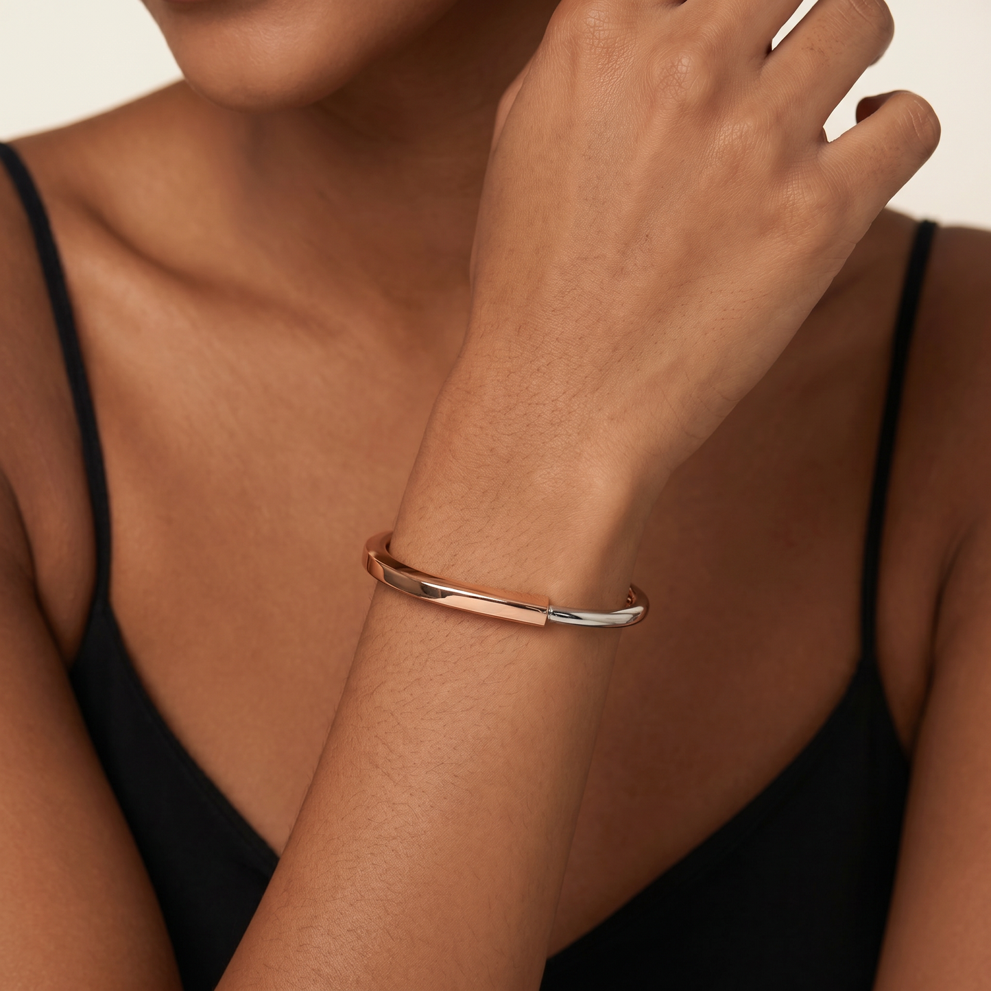T Lock Bangle in Rose Bracelet