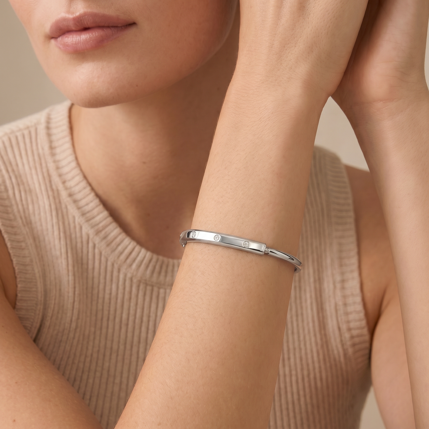 T Lock Bangle Bracelet in a Timeless Design