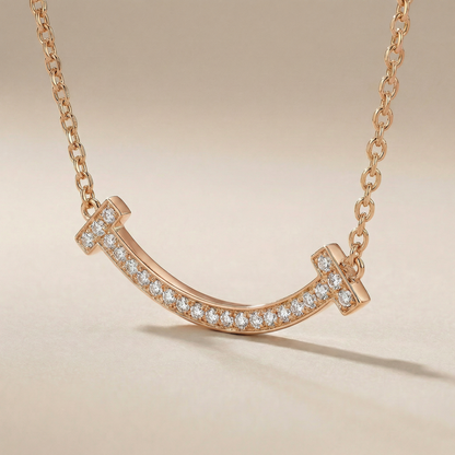 T Medium Pavé Pendant Necklace
