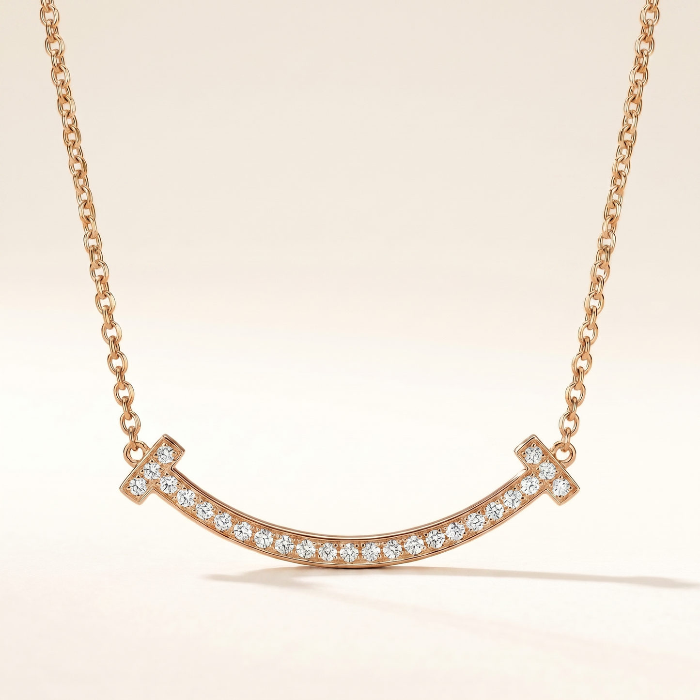 T Medium Pavé Pendant Necklace