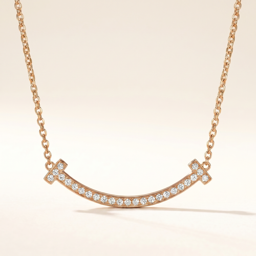 T Medium Pavé Pendant Necklace