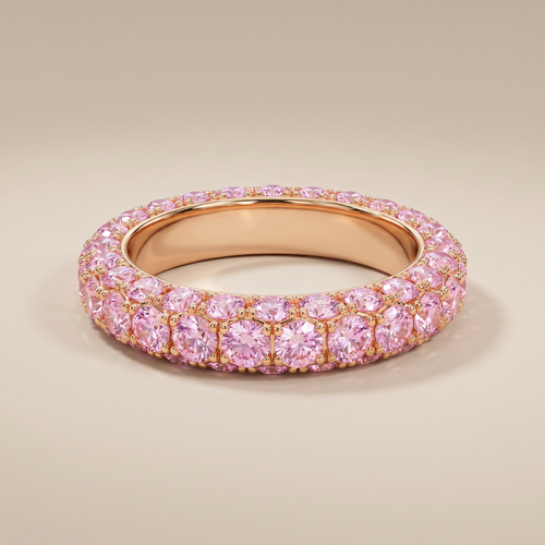 T Pink Crystal Eternity Pavé Band Ring