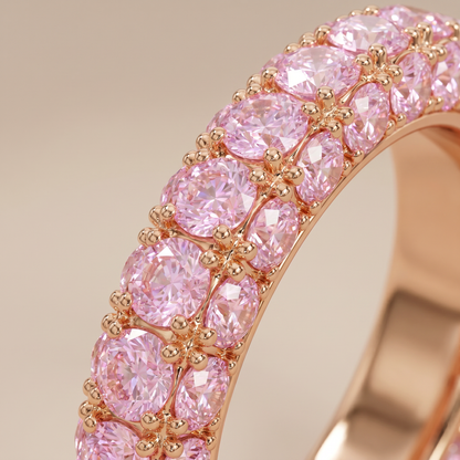 T Pink Crystal Eternity Pavé Band Ring