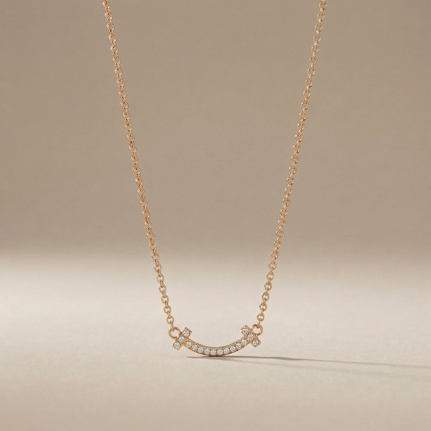 T Small Diamond Pavé Pendant Necklace