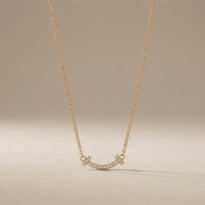 T Small Diamond Pavé Pendant Necklace