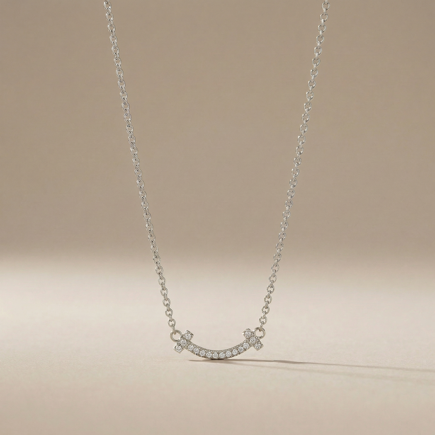 T Small Diamond Pavé Pendant Necklace
