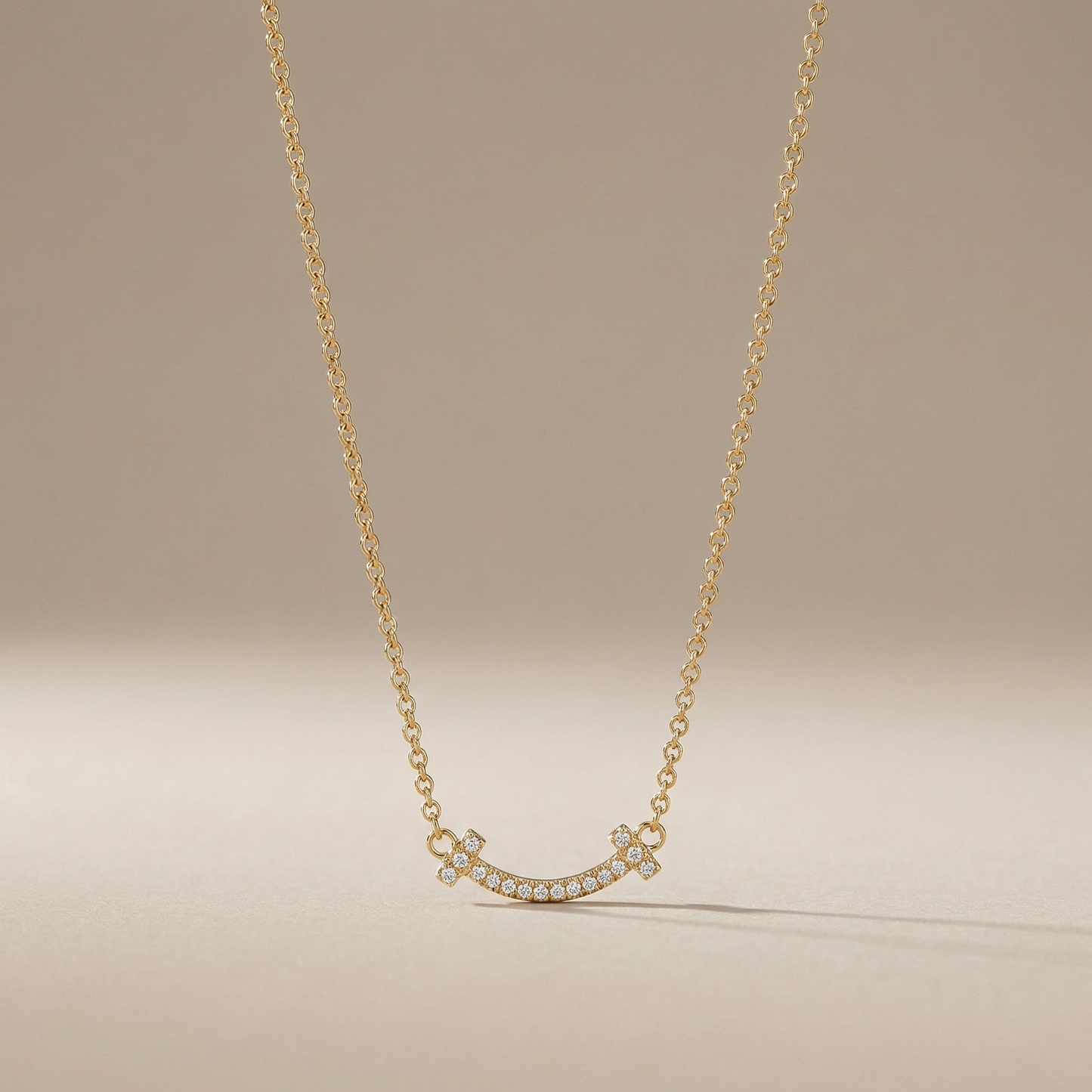 T Small Diamond Pavé Pendant Necklace