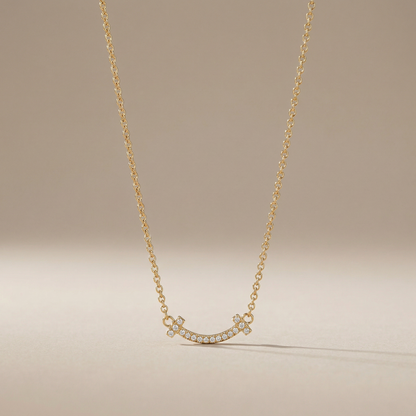 T Small Diamond Pavé Pendant Necklace