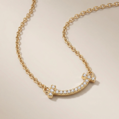 T Small Diamond Pavé Pendant Necklace