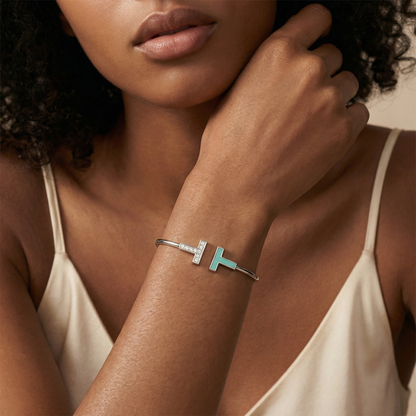 T Turquoise Wire Bracelet