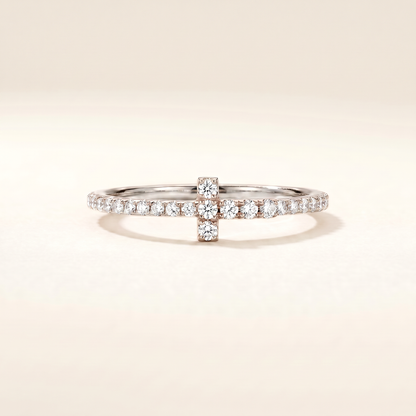 T Wire Pavé Diamonds Band Ring