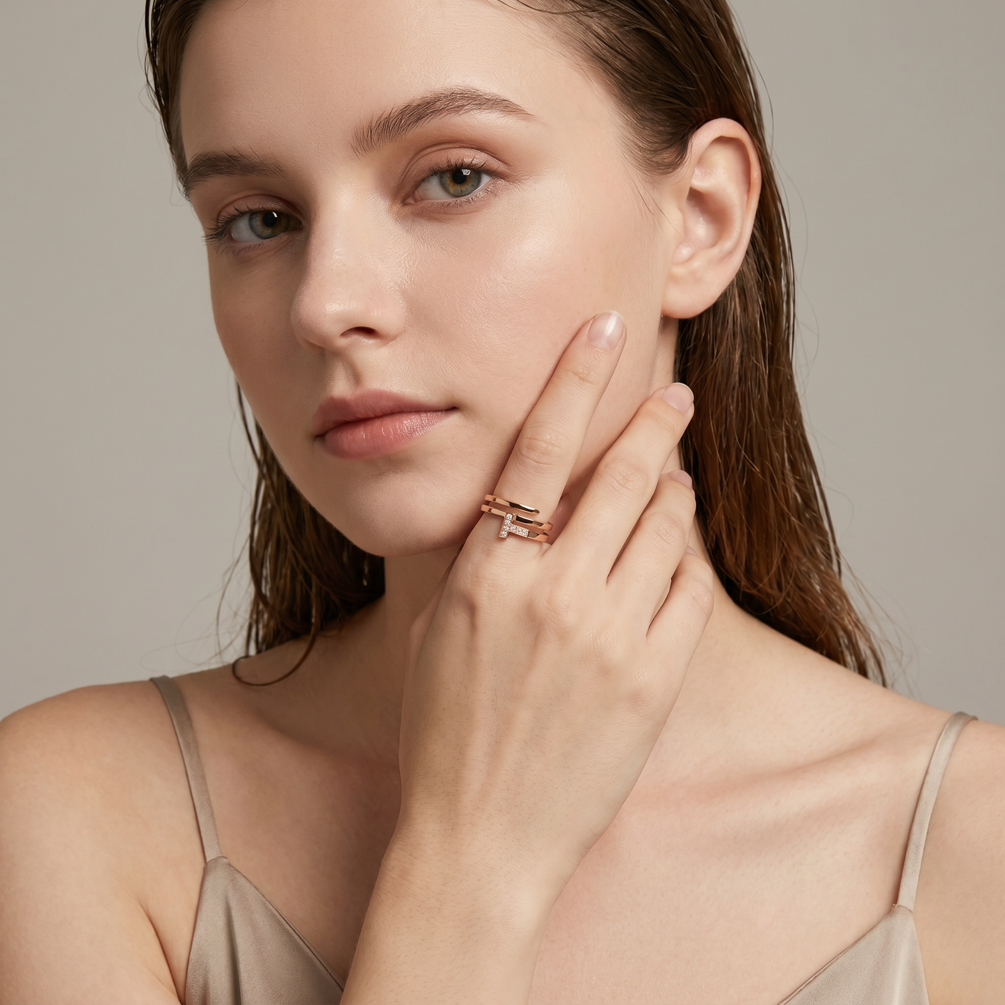 T Wrap Pavé Diamonds Ring