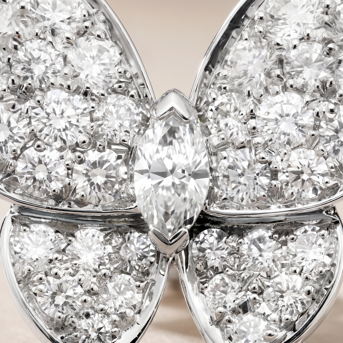Two Butterfly Pavé Diamonds Earrings