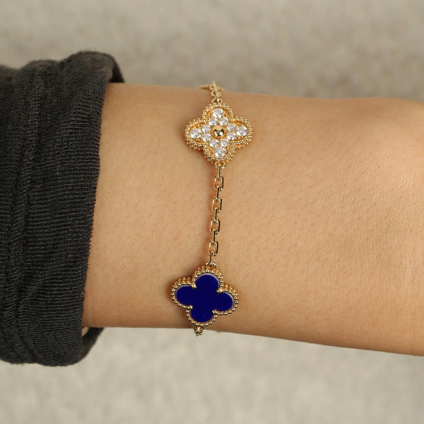 Vintage Five-Motif Blue Agate Mix Bracelet