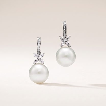 Victoria Pearl And Diamonds Earrings