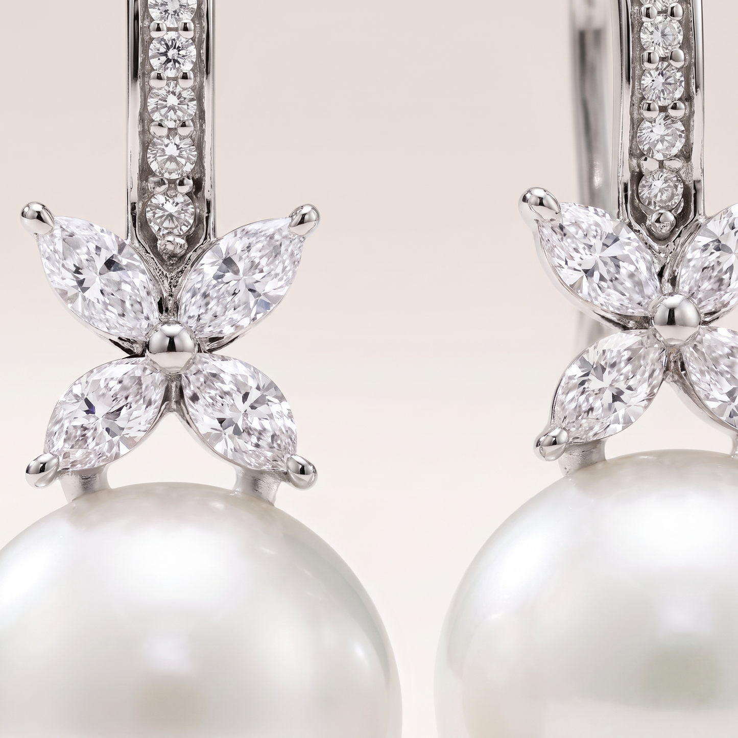 Victoria Pearl And Diamonds Earrings