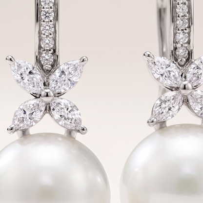 Victoria Pearl And Diamonds Earrings