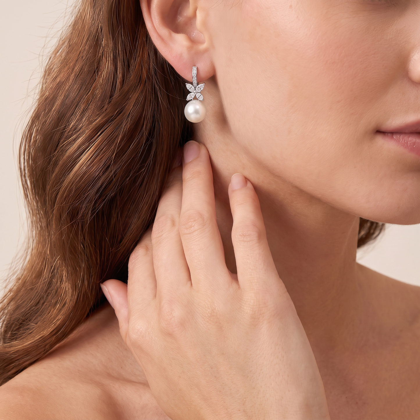 Victoria Pearl And Diamonds Earrings