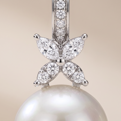 Victoria Pearl And Diamonds Earrings