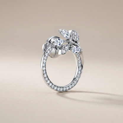 Vine Circle Pavé Diamonds Earrings