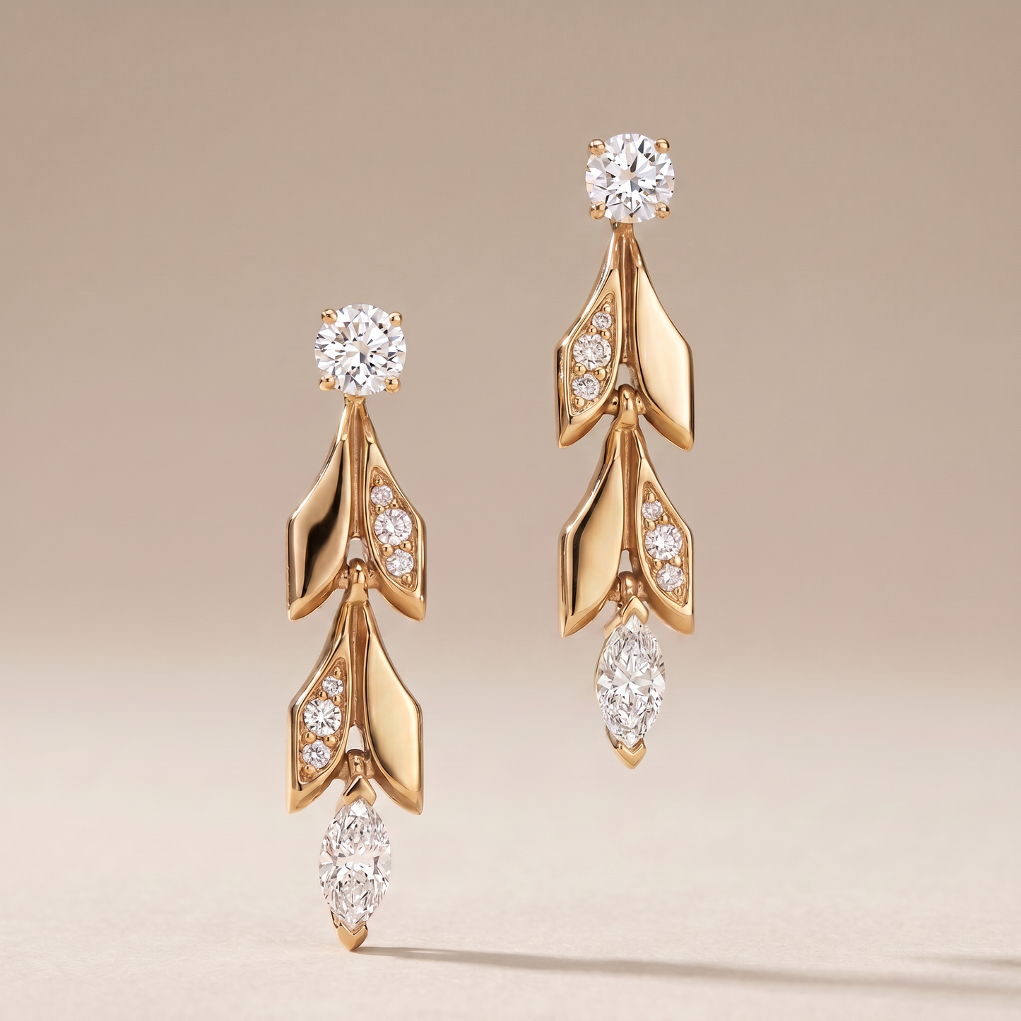 Vine Convertible Pavé Diamonds Drop Earrings