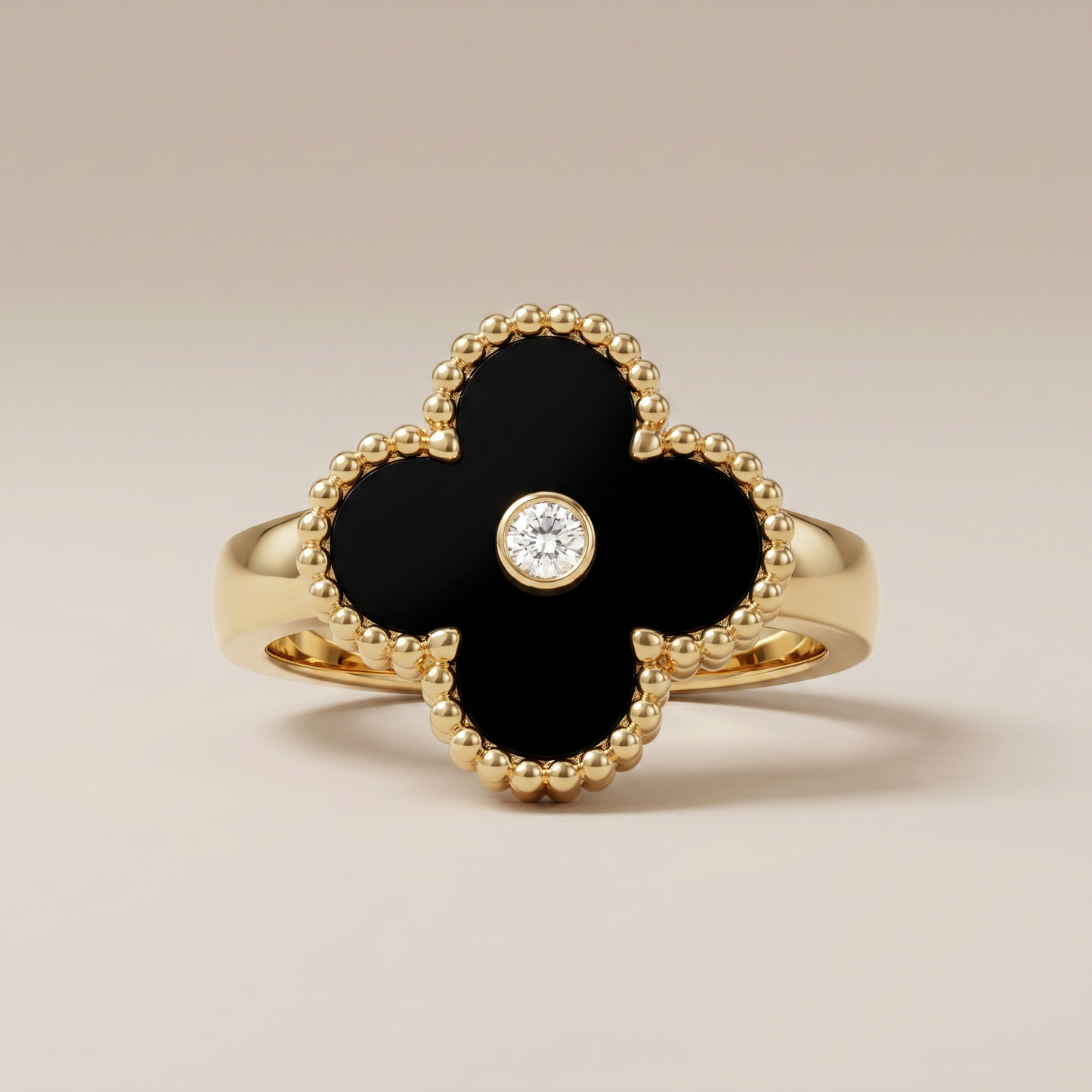 Vintage Alhambra Black Onyx Ring