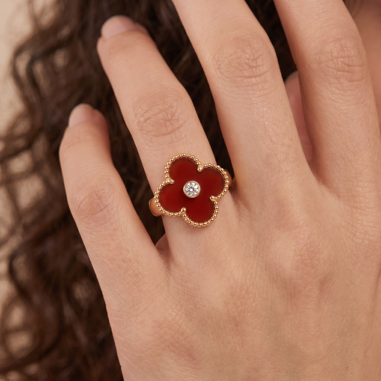 Vintage Alhambra Carnelian Ring