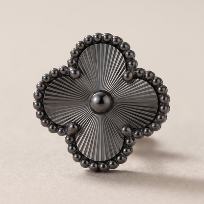 Vintage Black Guilloche Earrings