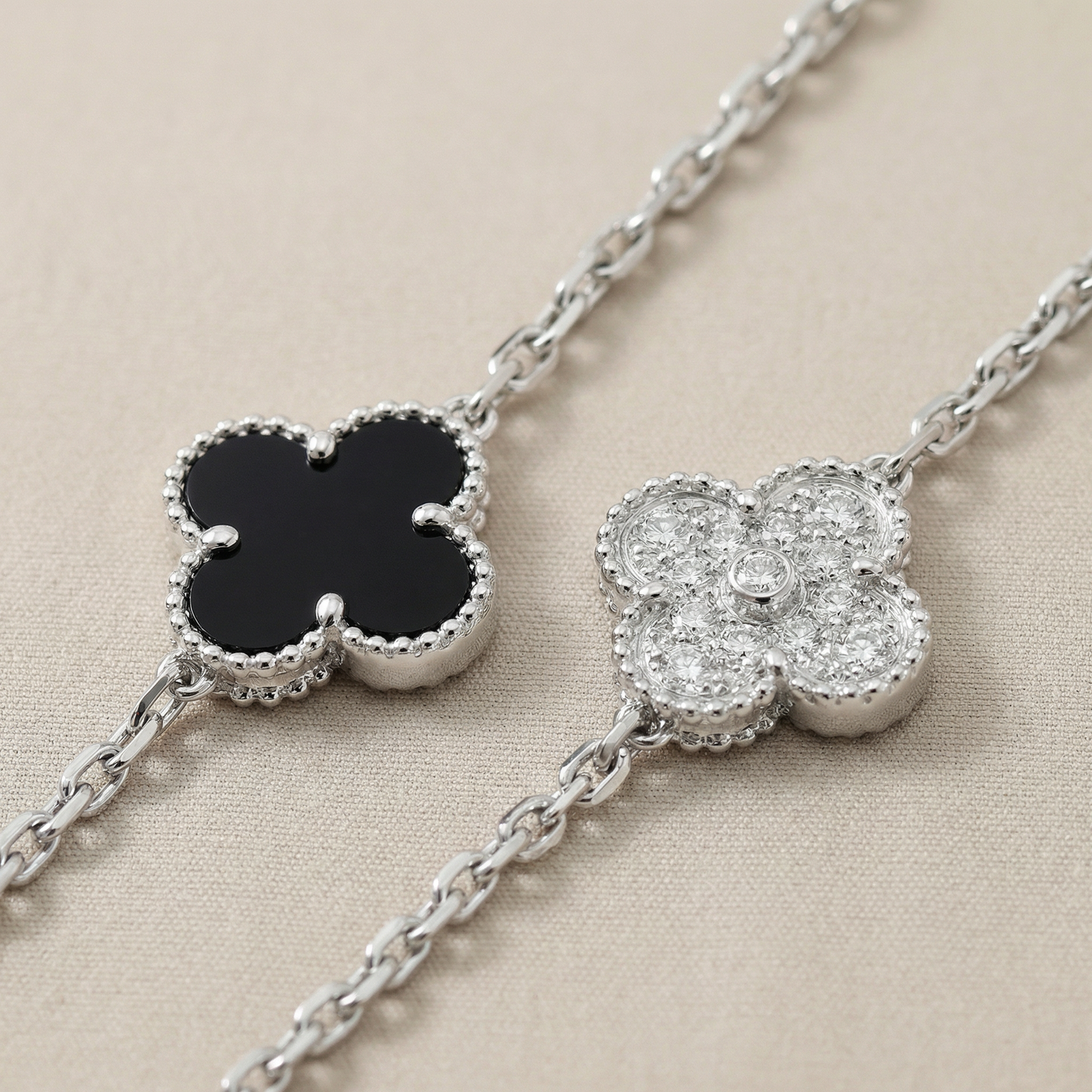 Vintage Five Motifs Black Clover Bracelet
