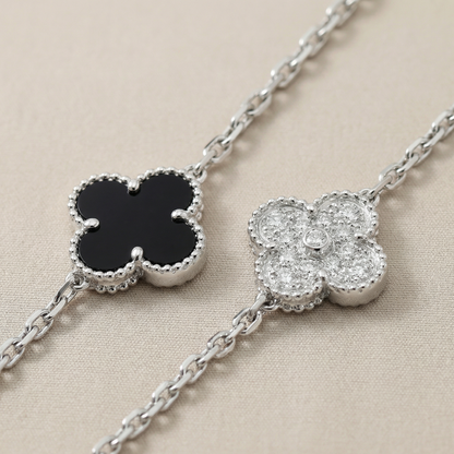 Vintage Five Motifs Black Clover Bracelet