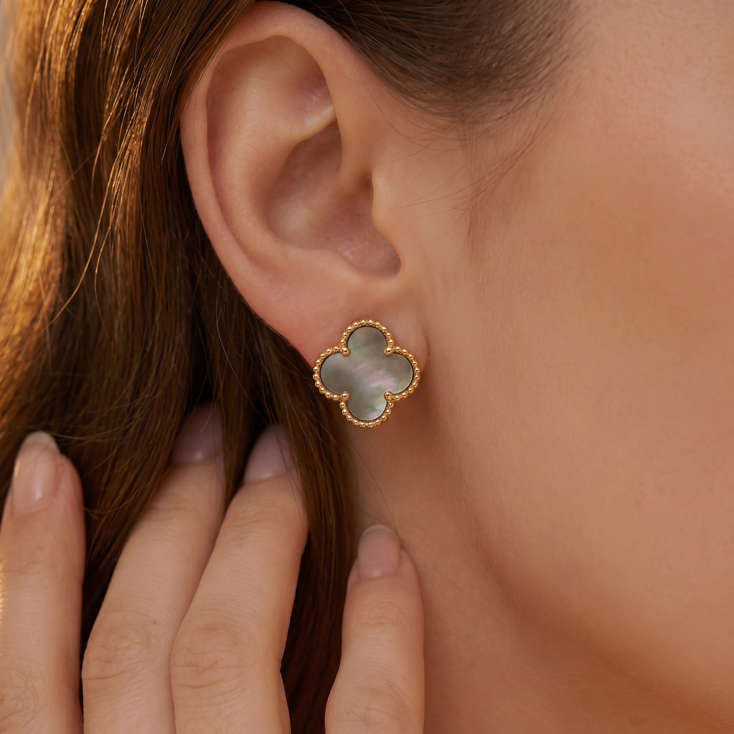 Vintage Alhambra Grey Earrings
